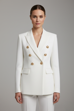 Aurelie | Women's Double-Breasted Tailored Blazer with Notched Lapel