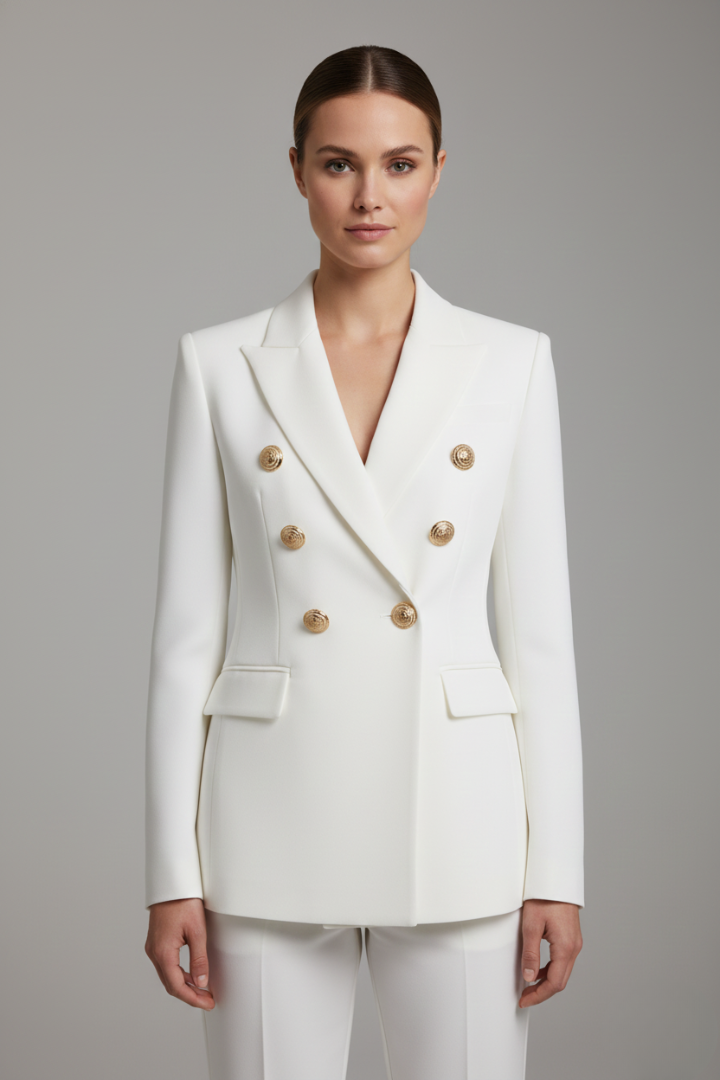 Aurelie | Women's Double-Breasted Tailored Blazer with Notched Lapel