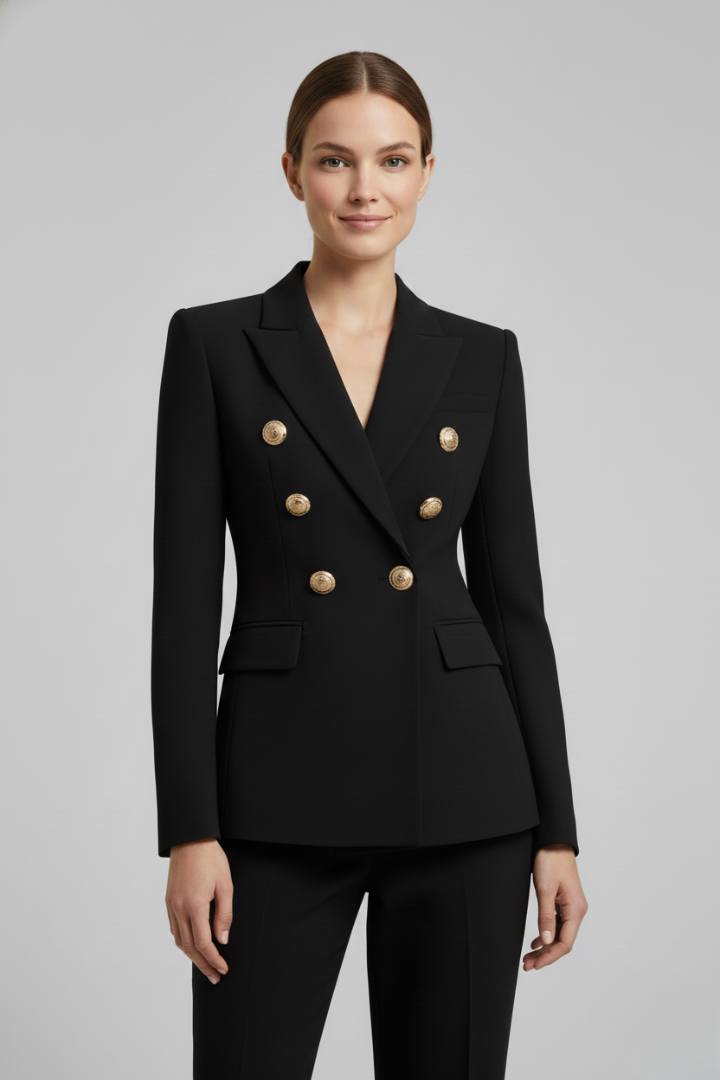 Aurelie | Women's Double-Breasted Tailored Blazer with Notched Lapel