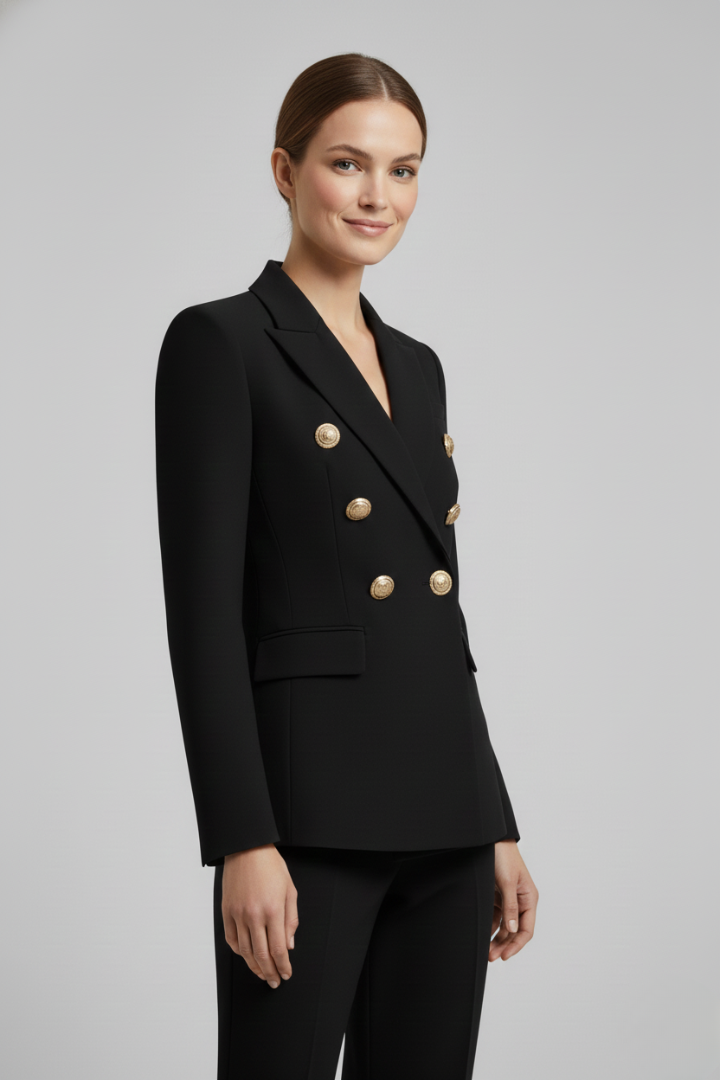 Aurelie | Women's Double-Breasted Tailored Blazer with Notched Lapel