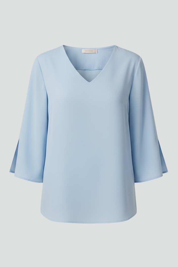 Beverley | Women's V-Neck Short Sleeve Blouse with Relaxed Fit
