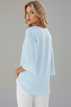 Beverley | Women's V-Neck Short Sleeve Blouse with Relaxed Fit