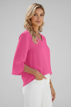 Jocelyn | Women's V-Neck Short Sleeve Blouse