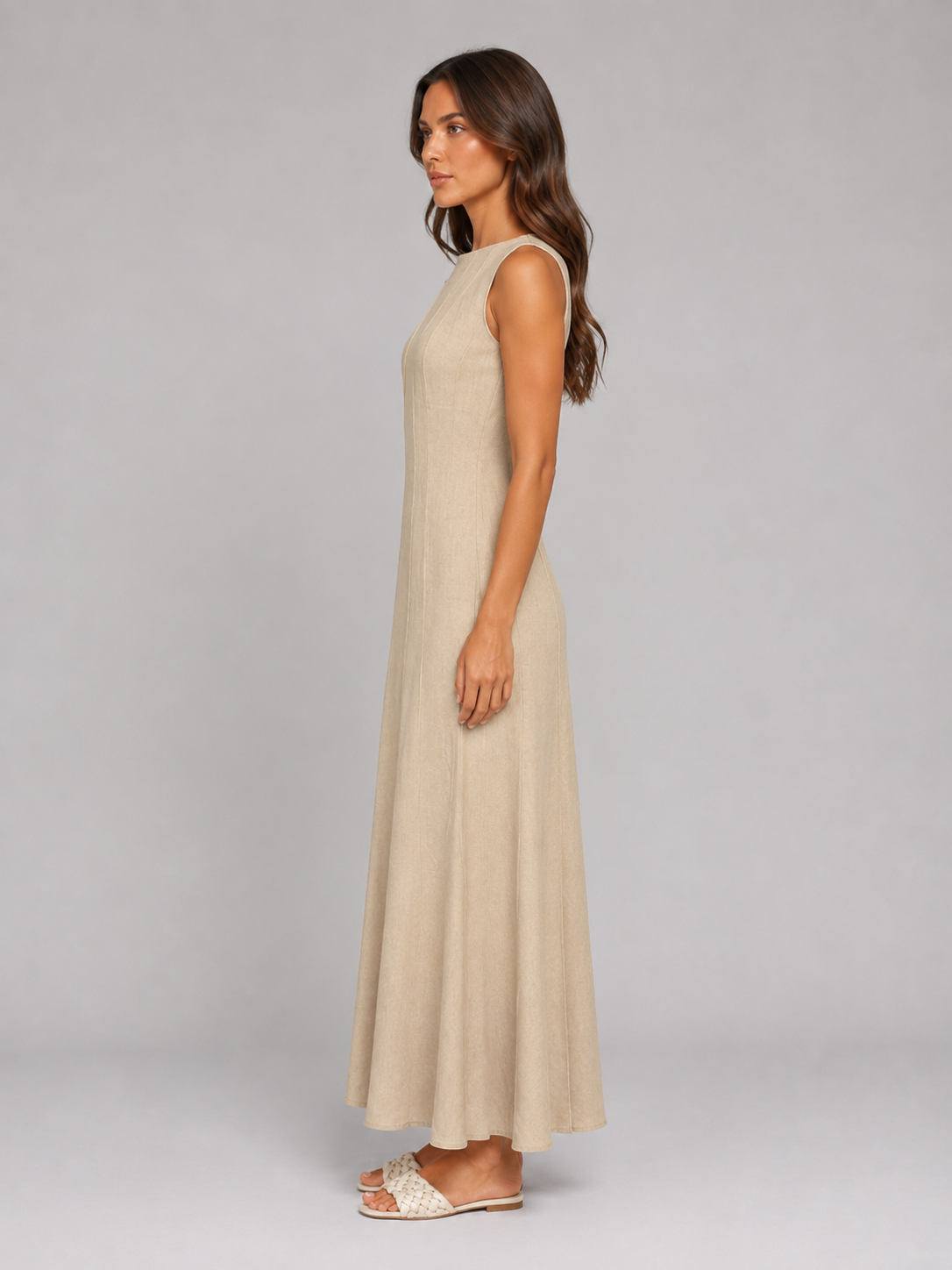 Dirkje | Women's Ruched Sleeveless A-Line Dress