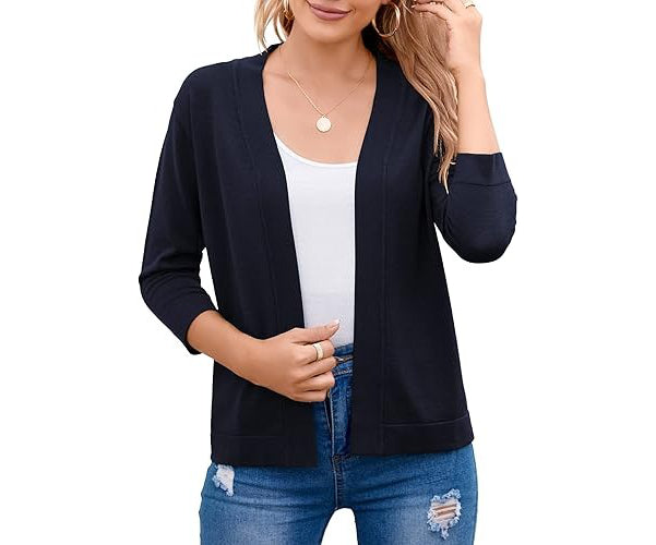 Wren | Women's Cropped Cardigan Open Front Relaxed