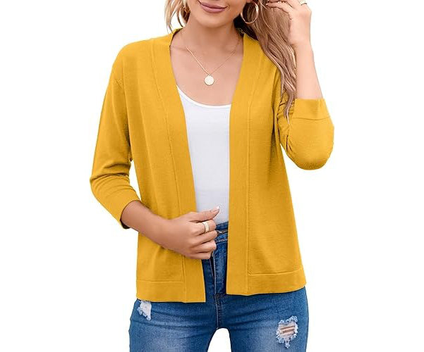 Wren | Women's Cropped Cardigan Open Front Relaxed
