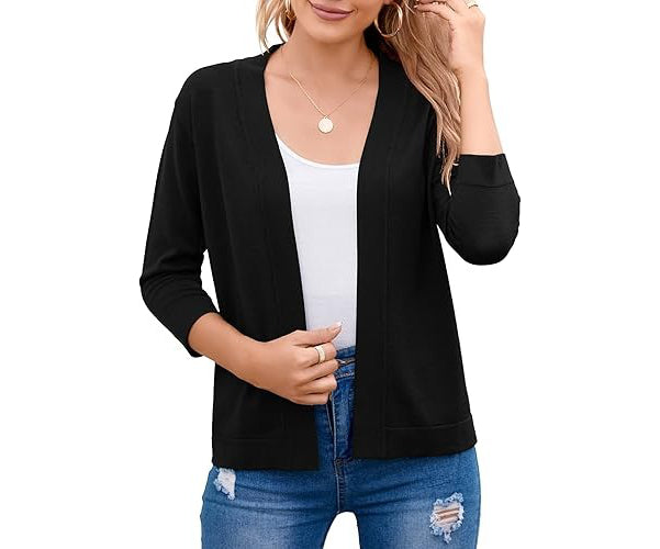 Wren | Women's Cropped Cardigan Open Front Relaxed