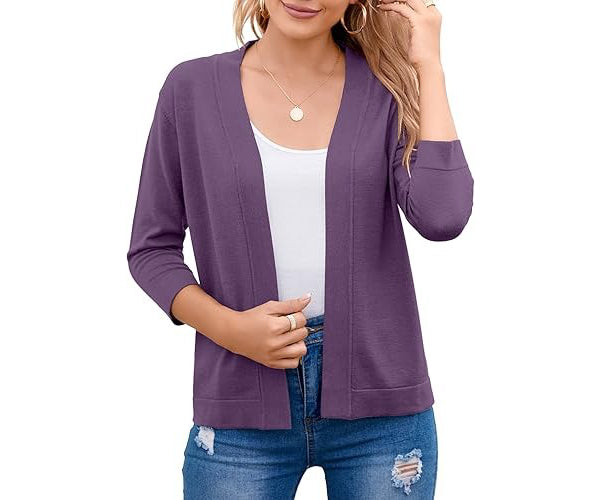 Wren | Women's Cropped Cardigan Open Front Relaxed
