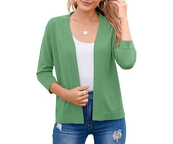 Wren | Women's Cropped Cardigan Open Front Relaxed