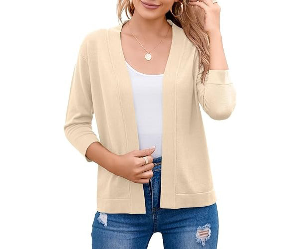 Wren | Women's Cropped Cardigan Open Front Relaxed