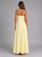 Idelette | Women's Strappy Maxi Dress with Gathered Bust