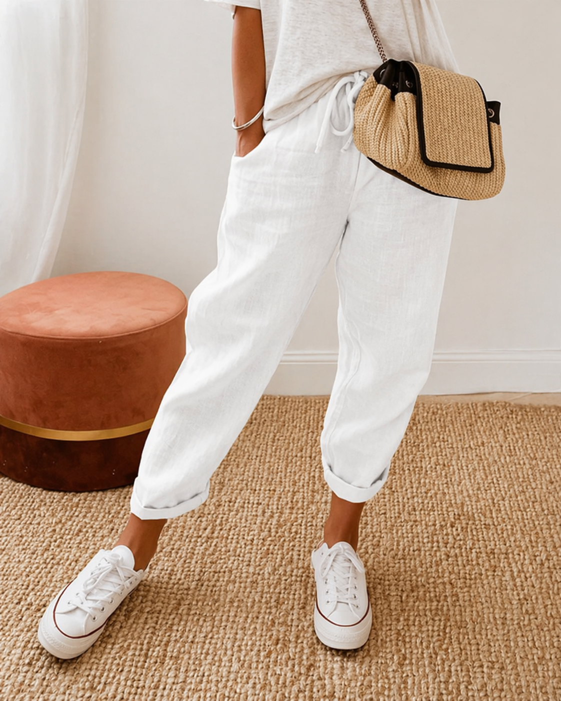 Wren | Women's Wide-Leg Relaxed Fit Pants with Elastic Waist