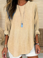 Diana | Women's Striped Round Neck Long Sleeve Blouse