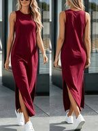 Marlene | Women's Sleeveless Side-Split Tank Maxi Dress