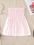 Pleun | Women's Smocked Off-Shoulder Lace Corset Top