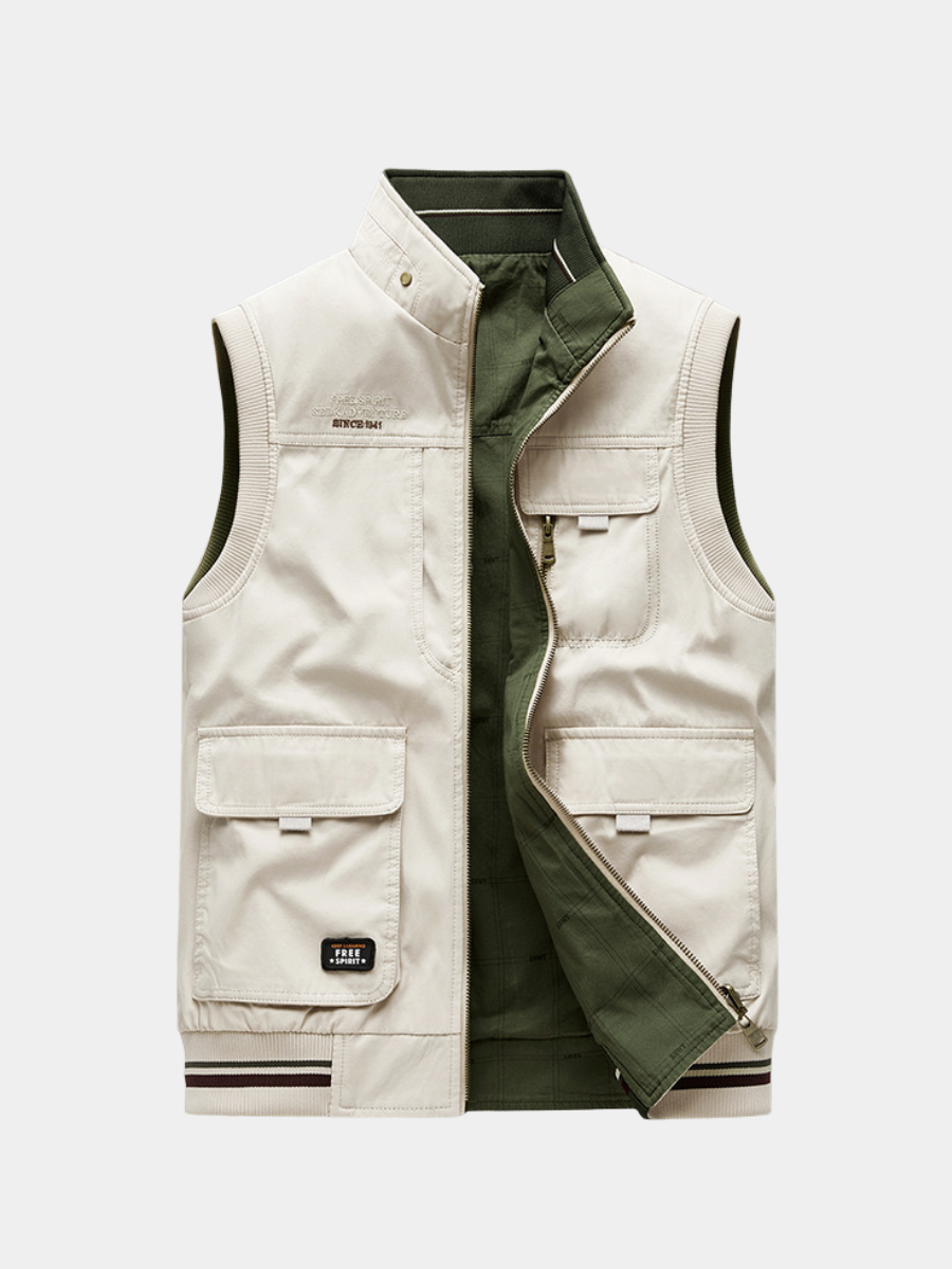 Viktor | Men's Multi-Pocket Utility Vest with Zip Front