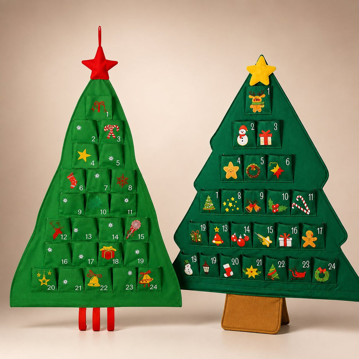 Lisbeth | Advent Calendar Christmas Gift Fabric Tree, 24 Pockets