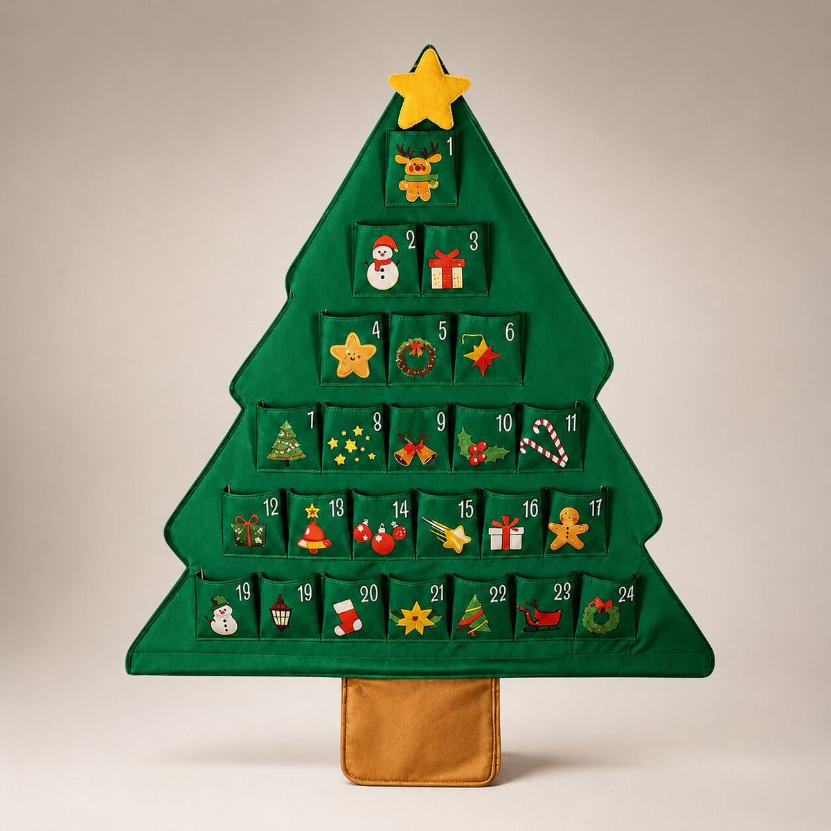 Lisbeth | Advent Calendar Christmas Gift Fabric Tree, 24 Pockets