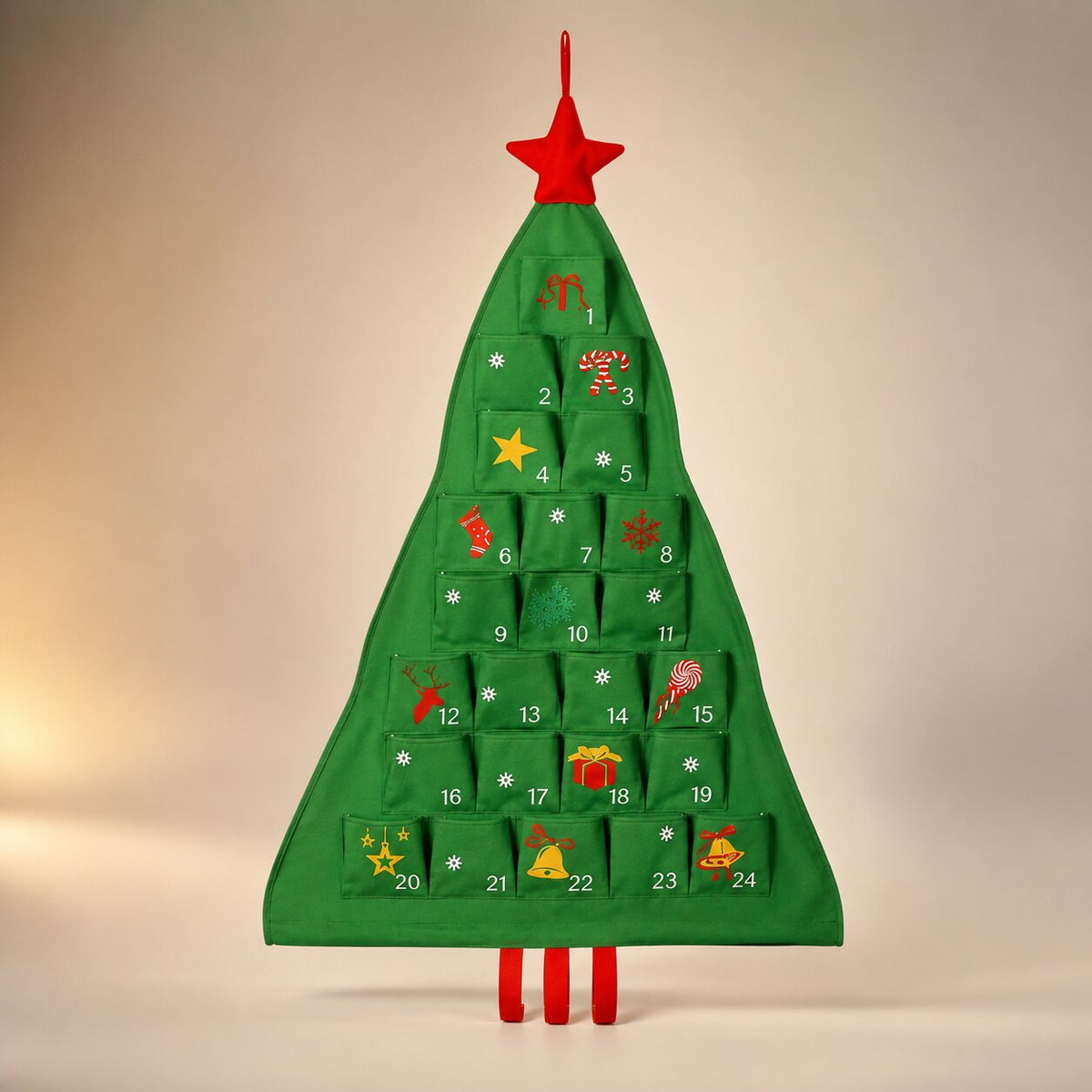 Lisbeth | Advent Calendar Christmas Gift Fabric Tree, 24 Pockets