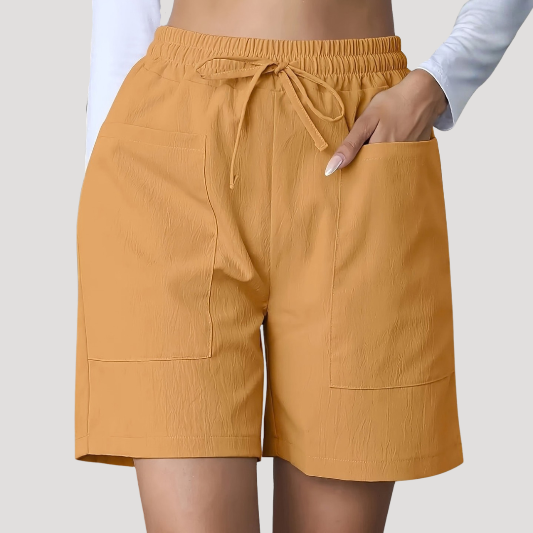 Sienna | Women's Wide-Leg Drawstring Shorts with Pockets
