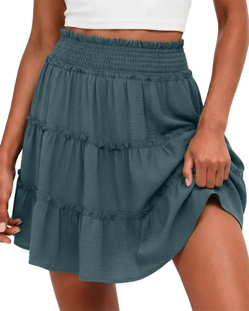 Willow | Women's High-Waist Ruffle Skort with Built-In Shorts