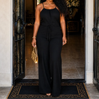 Laura | Women's Halter Wide-Leg Drawstring Jumpsuit