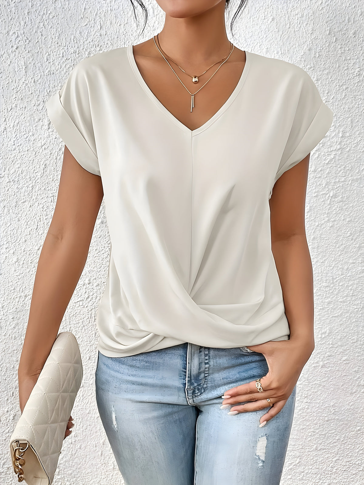 Ariane | Women's V-Neck Twist-Front Top