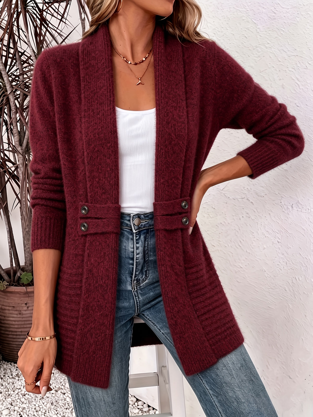 Corinne | Women's Ribbed Belted Longline Cardigan