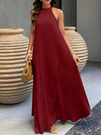 Maria | Women's Halter-Neck Textured Maxi Dress