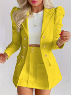 Farah | Women's Double-Breasted Blazer & Skirt Set