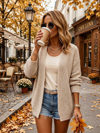 Martine | Women's Ribbed Open-Front Cardigan Sweater