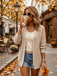 Martine | Women's Ribbed Open-Front Cardigan Sweater