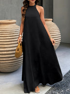 Maria | Women's Halter-Neck Textured Maxi Dress