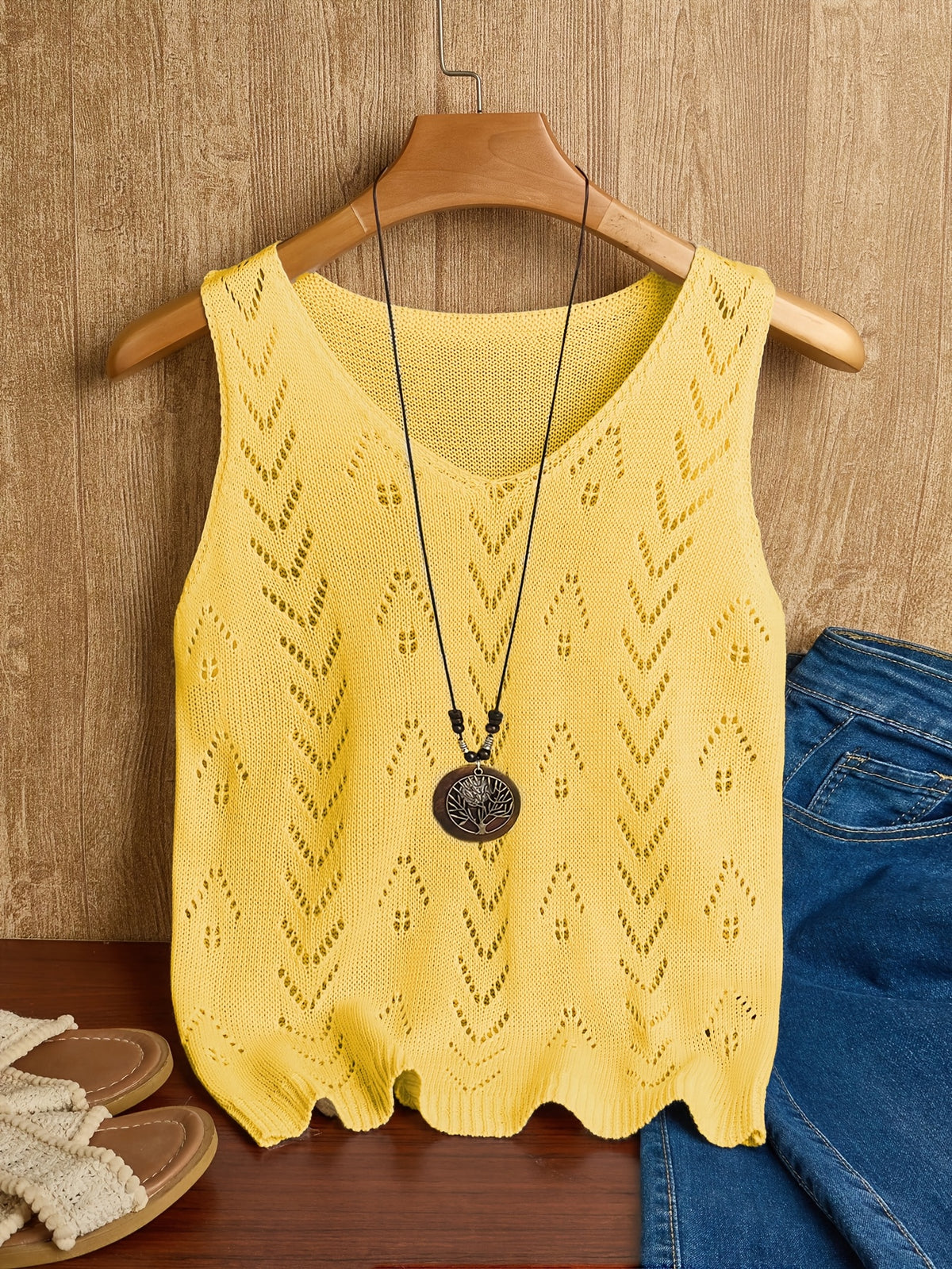 Guusje | Women's Pointelle Knit Sleeveless Tank Top