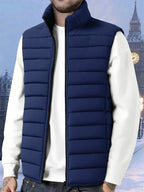 Barend | Men's Quilted Zip-Up Puffer Vest with Stand Collar