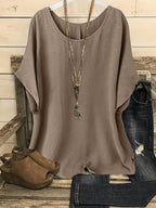 Maud | Women's Oversized Batwing-Sleeve Round-Neck Top