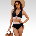 Aafke | Women's Ruched V-Neck Push-Up Bikini with Wide Straps