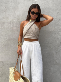 Ottilia | Women's Criss Cross Halter Tank Top Crop Top