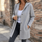 Harriet | Women's Oversized Hooded Cardigan with Button Front and Pockets