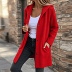 Harriet | Women's Oversized Hooded Cardigan with Button Front and Pockets