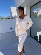 Annelies | Women's Round Neck Sweatshirt and Sleeveless Dress Set