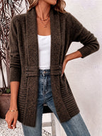 Corinne | Women's Ribbed Belted Longline Cardigan