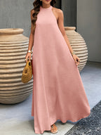 Maria | Women's Halter-Neck Textured Maxi Dress