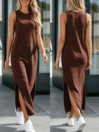 Marlene | Women's Sleeveless Side-Split Tank Maxi Dress
