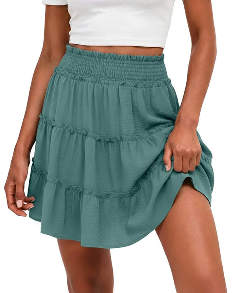 Willow | Women's High-Waist Ruffle Skort with Built-In Shorts
