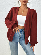 Zoé | Women's Button-Front V-Neck Knit Cardigan
