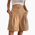 Katrine | Women's High-Waist Pleated Wide-Leg Trousers
