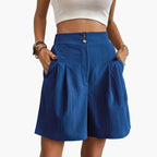 Katrine | Women's High-Waist Pleated Wide-Leg Trousers
