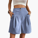 Katrine | Women's High-Waist Pleated Wide-Leg Trousers