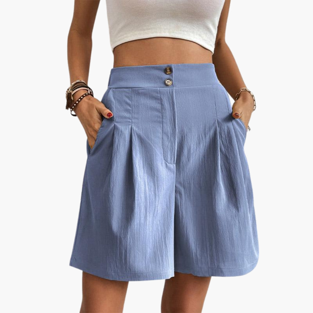Katrine | Women's High-Waist Pleated Wide-Leg Trousers